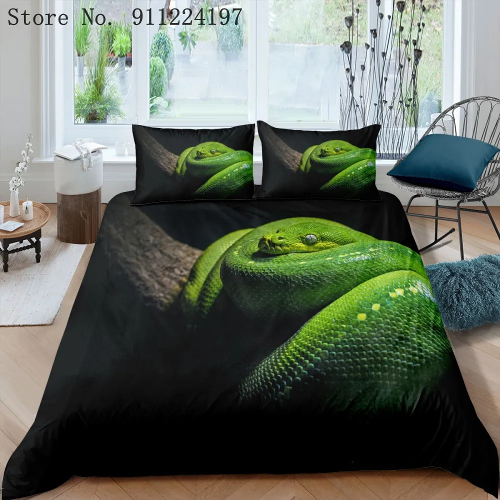 Snake Duvet Cover Set For Adult Bedding 3d Animal Pattern 2/3pcs Quilt Single Double Queen King Size Home Textiles | Дом и сад