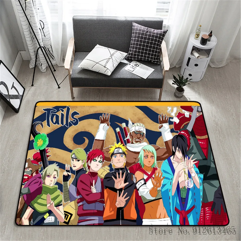 quilt 3D Cartoon Naruto Anime Anime Ninja Uzumaki Uchiha Print Floor Mats area rug Carpets Mats Floor Rug For Living Room Non-slip fitted sheet