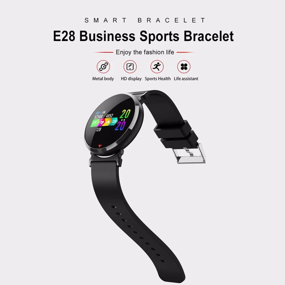 2019 E28 Smart Sport Bracelet Blood Pressure Monitor Smart band fitness tracker waterproof Pedometer Smart Wristband 5VV