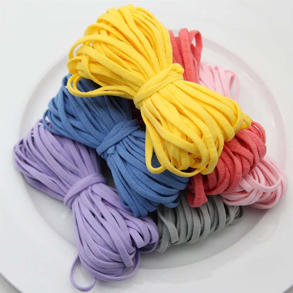 Cinta elástica plana de Color caramelo para mascarillas, cordón de goma, banda para la cintura, cuerda colgante para oreja, accesorios de costura para manualidades DIY, 5MM