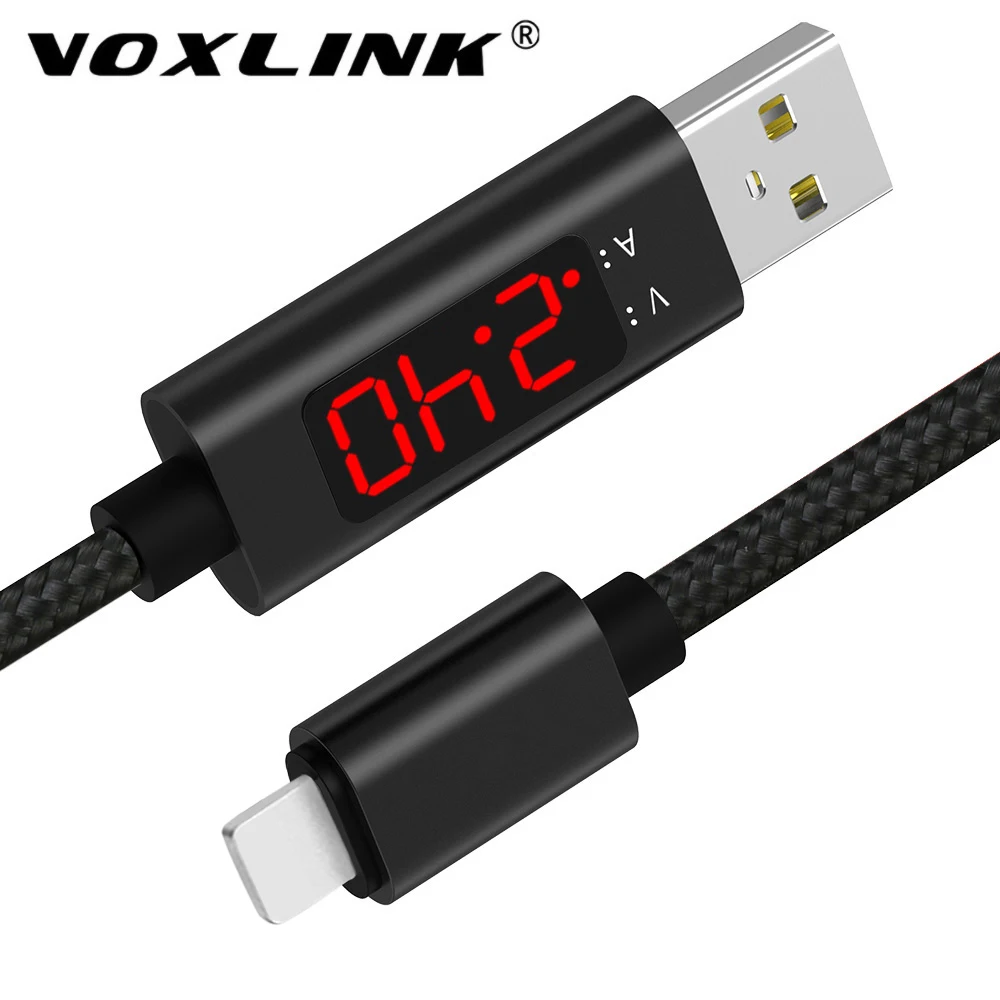 

VOXLINK 8 Pin Voltage and Current Intelligent Display Fast Charge Data Sync USB Cord For iphone X 7 6s ipad Mobile Phone Cables