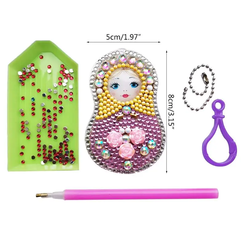 DIY Painting Special Shaped Diamond Painting Doll Russia Cartoon Key Embroidery Bag Chain 1 DIY Painting Special Shaped Diamond Painting Doll Russia Cartoon Key Embroidery Bag Chain 2