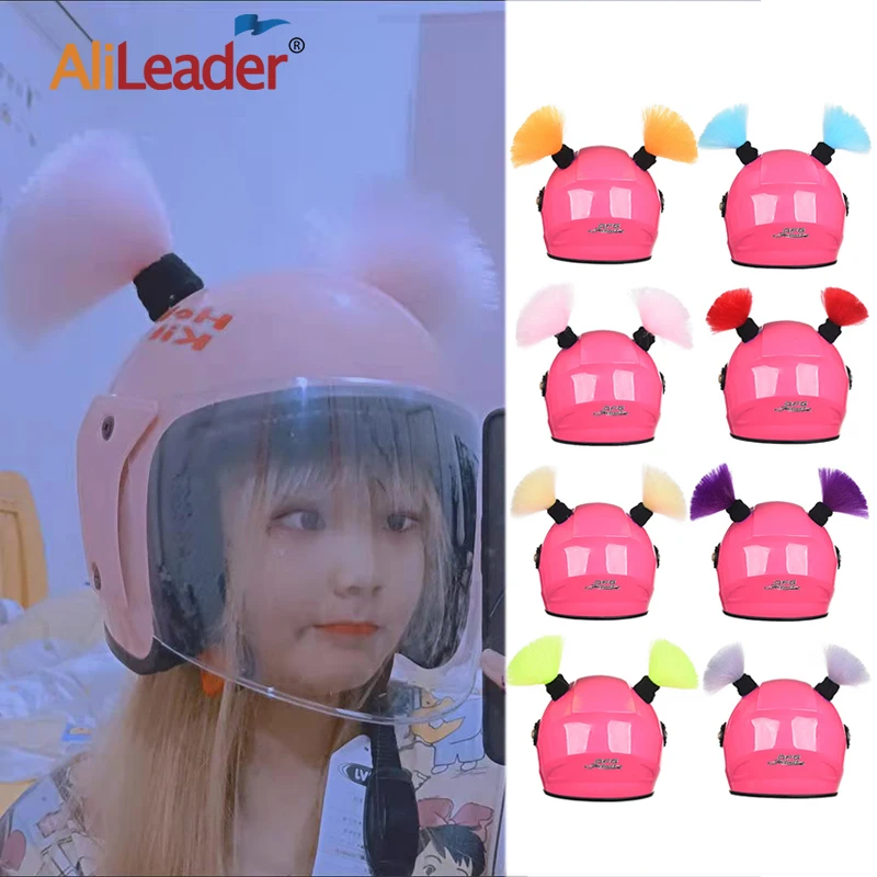 

Helmet Braids Pigtail Hair Accessories For Helmet Motorcycle 2 Pieces Motorcycle Helmet Braid Pigtail With Suction Cup No Helmet