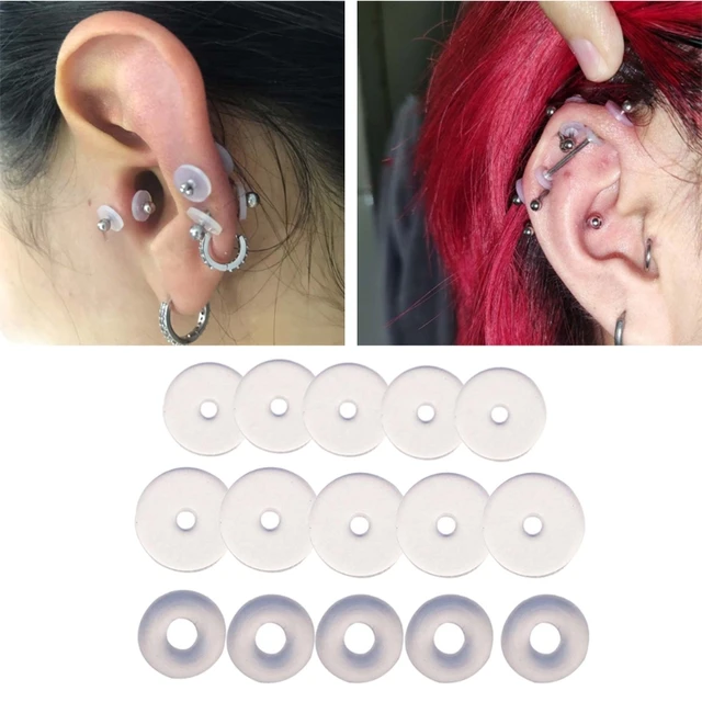 Silicone Piercing Healing Discs Flexible Anti Hyperplasia Saucer For Ear  Stud