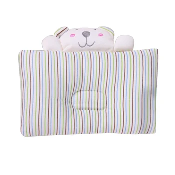 

Baby Cartoon Stried Baby Pillow PP Cotton Soft Shaping Kids Baby Toddler Sleep Pillow Anti Roll for 3-6M Newborn