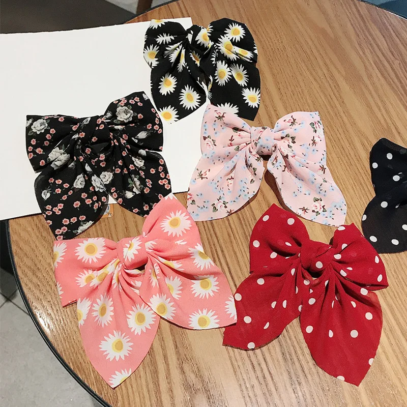 Girls New Oversized Bow Knot Hairgrips Linen Barrette Hair Clip Ponytail Women Elegant Headwear Hairpins Hair Red White Acessory hair ties for women