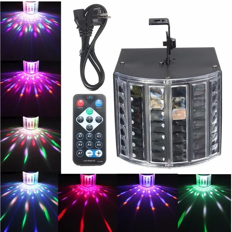 1 комплект светодиодный RGB Авто/Звуковое управление DMX512 стробоскоп сценический светильник ing DJ диско-бар вечерние 7 каналов с дистанционным светильник