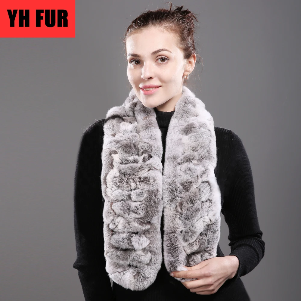 2020 Fashion Women Real Rex Rabbit Fur Scarf 100% Worm And Soft Neckerchief Scarves Wholesale Retail |