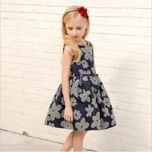Детская одежда, платье для девочек, новое жаккардовое платье без рукавов в европейском и американском стиле, платье принцессы, детское платье