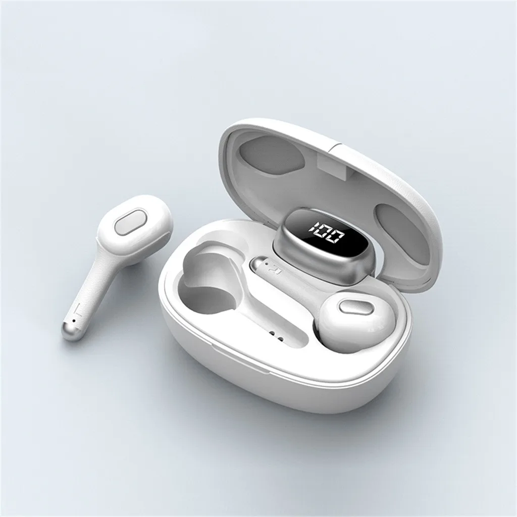 Bluetooth наушники 5,0 Беспроводные Мини 5D стерео наушники мини TWS Водонепроницаемая гарнитура для IPhone xiaomi huawei - Цвет: Белый