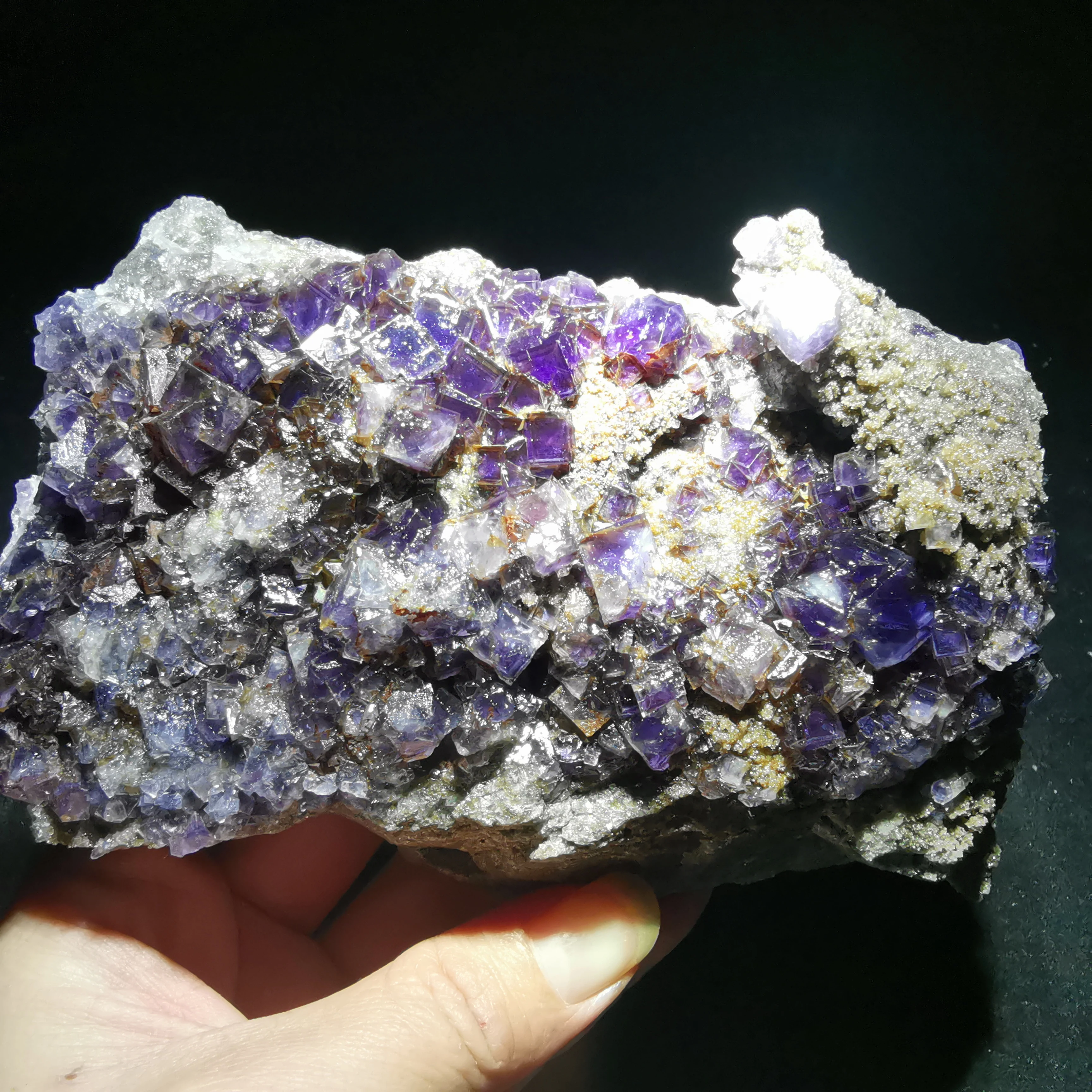 

610gNatural rare purple fluorite mineral specimen HEALING CRYSTAL QUARTZ GEM