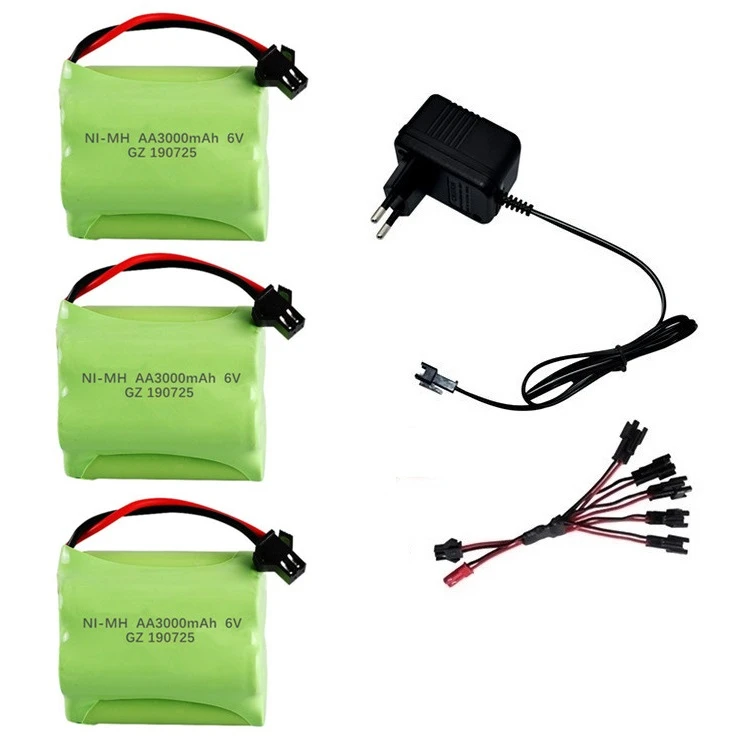 6v 3000mAh аккумулятор и зарядное устройство для радиоуправляемых автомобилей Роботы танки пистолетные лодки 6v NiMH Аккумулятор Aa 2400mah 6v перезаряжаемый аккумулятор - Цвет: розовато-Серый
