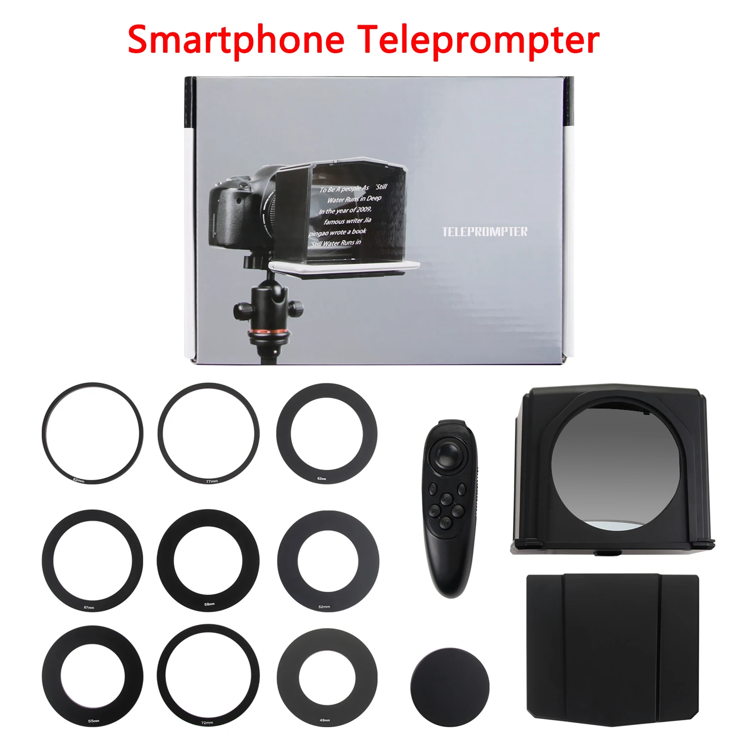 

Smartphone Teleprompter for Youtube Interview Video Prompter Monitor Teleprompter for Canon Nikon Sony DSLR Camera Photo Studio