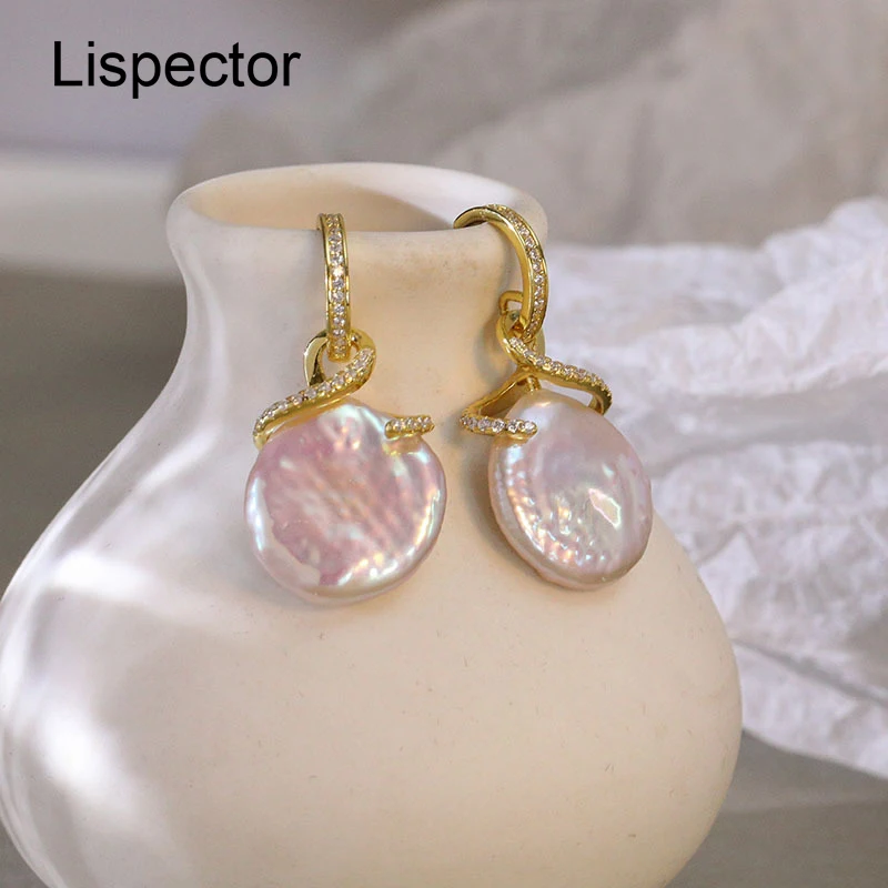 

Lispector 925 Sterling Silver Retro Baroque Irregular Pearl Drop Earrings for Women Luxury Zircon Earrings Female Jewelry Gifts