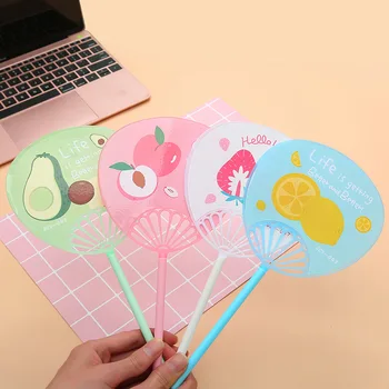 

Coloffice 4PCs New Summer Stationery Fruit Whale Fan Gel Pen Creative Cute Cartoon Pen fresh student 0.5mm Black Ink Wholesale