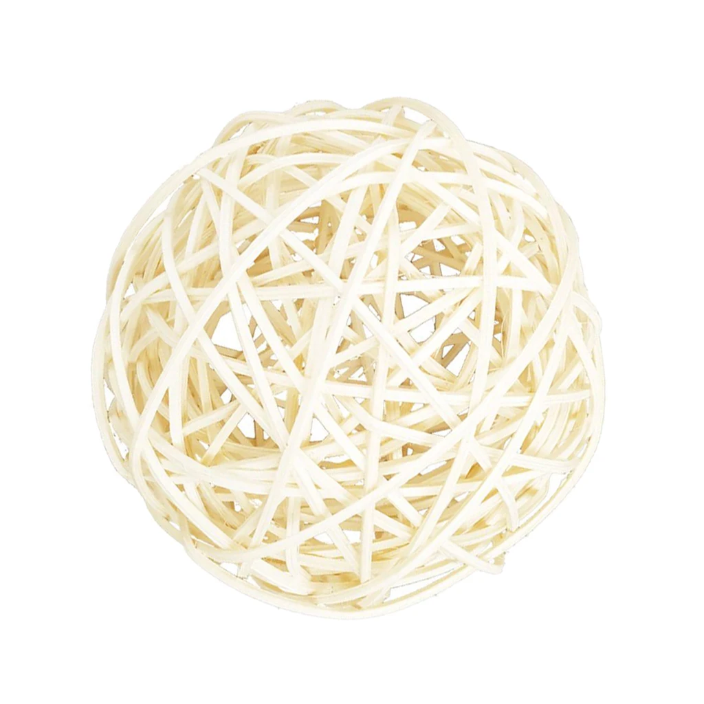 100mm White Large Wicker Rattan Balls - Decorative Balls for Bowls, Vase Filler, Coffee Table Decor, Wedding Party Decoration