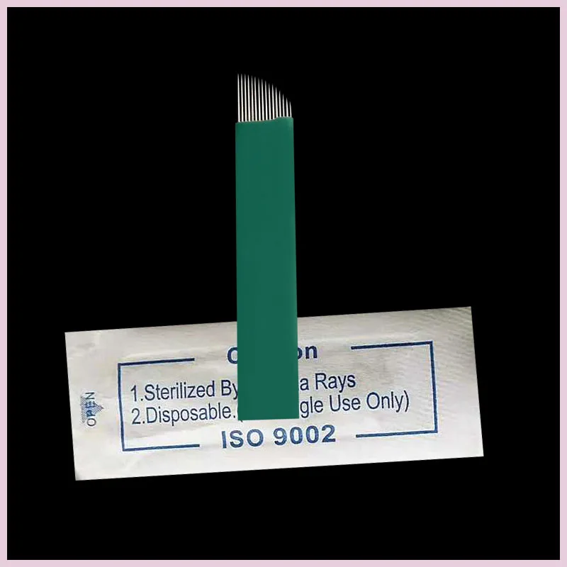 100Pcs/lot 0.18mm 12 pin microblading needles blades Lamina Agulha Sobrancelha Tebori Microblading 12 Pontas Flex brow tatoo