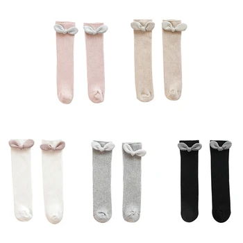 

Baby Girl Long Socks Cute Socks Cute Bow Cotton Knee High Socks Infant Children Soft Crib Leg Warmer