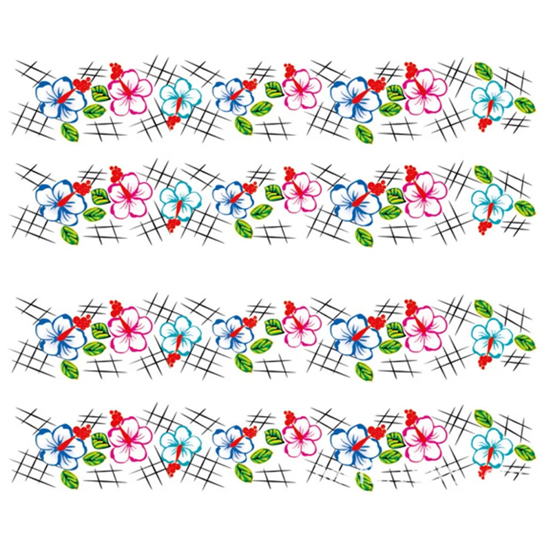 Профессиональная Красивая Временная наклейка для ногтей 50 листов смешанные с изображением цветов, переводные наклейки для декора ногтей маникюр ногтей Водные Наклейки
