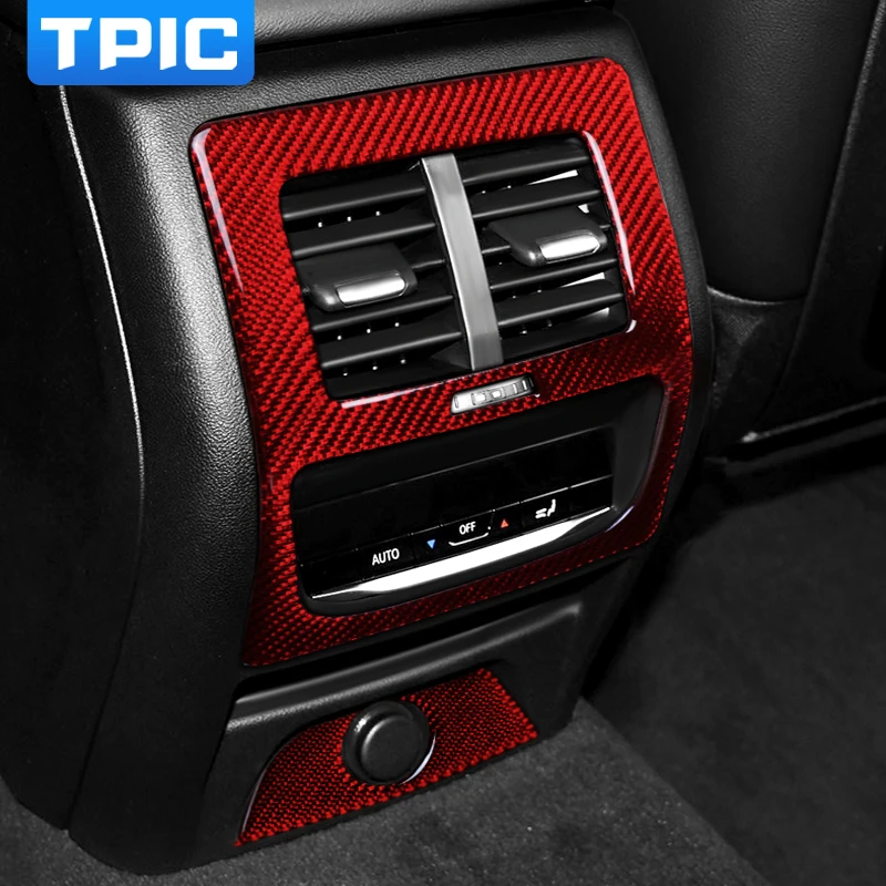 

Car Rear Air Condition Outlet Vent Frame Cover Trim Rear Armrest Box Carbon Fiber Interior Moulding For BMW G01 G02 2019~ X3 X4