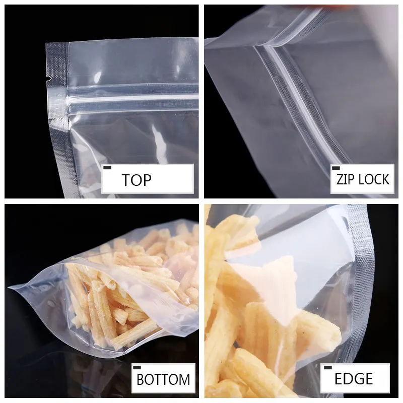 Transparent Bag Plastic Zipper  Zipper Plastic Packaging Bags