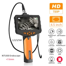 4,5 ''ЖК-монитор 720P 7,6 мм объектив для камеры NTS300 промышленный эндоскоп гибкий IP67 инспекционный бороскоп 6 светодиодов маслостойкий