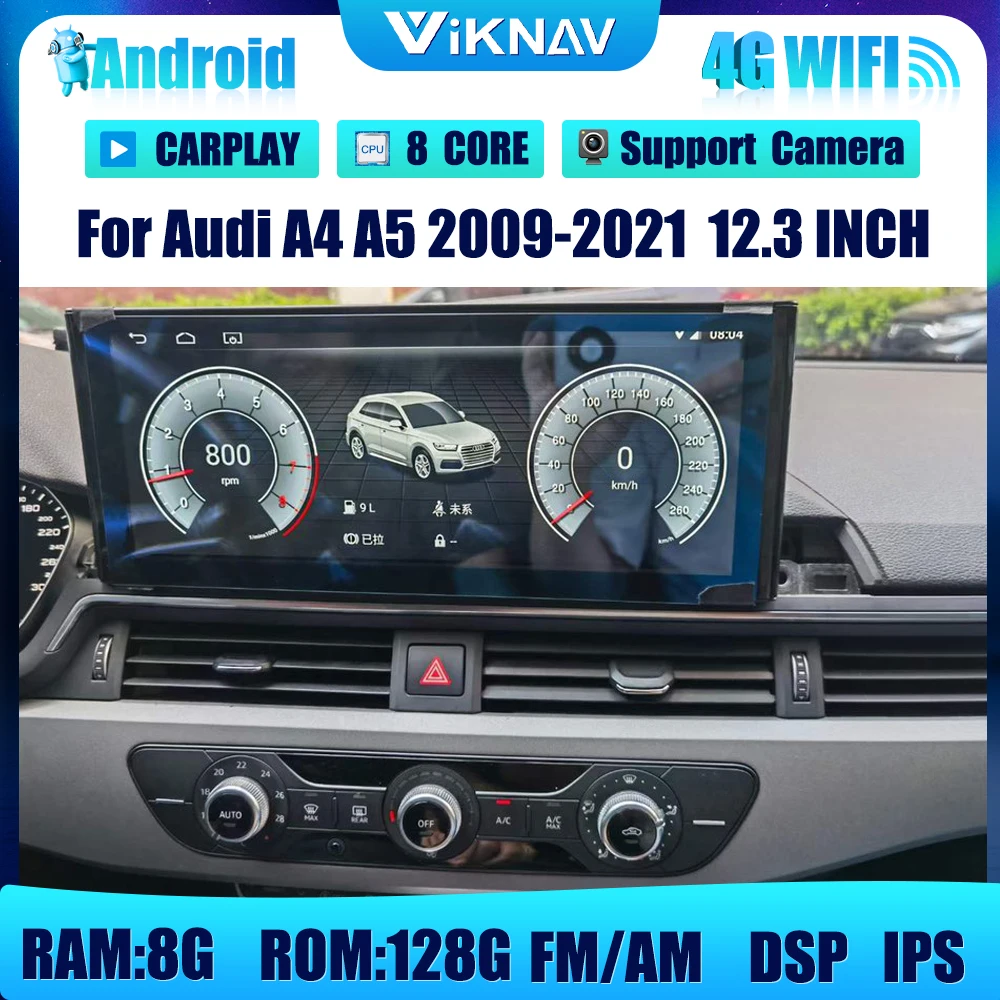 

12.3 inch Android Car Stereo Multimedia Player For Audi A4 A5 2009-2021 LHD RHD car radio Auto receiver GPS Navigation headunit