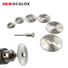 NEWACALOX – Kit de lames de scie circulaire, outil rotatif HSS, pour le travail du bois, adapté à Dremel, Mini disque de coupe à mandrin de 1/8 "pour la sculpture du bois