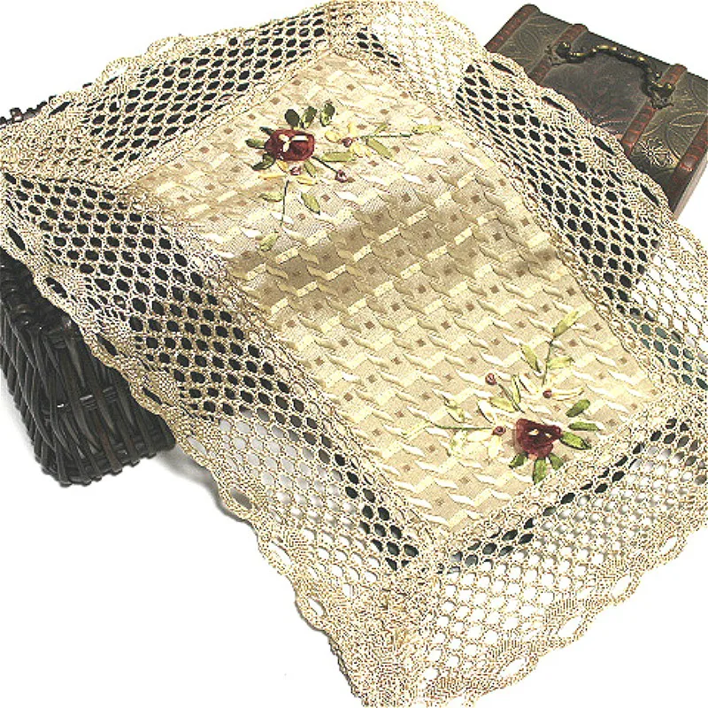 

Elegant lace place table mat cloth pad embroidery cup mug drink doilies tea glass coaster dining coffee placemat wedding kitchen
