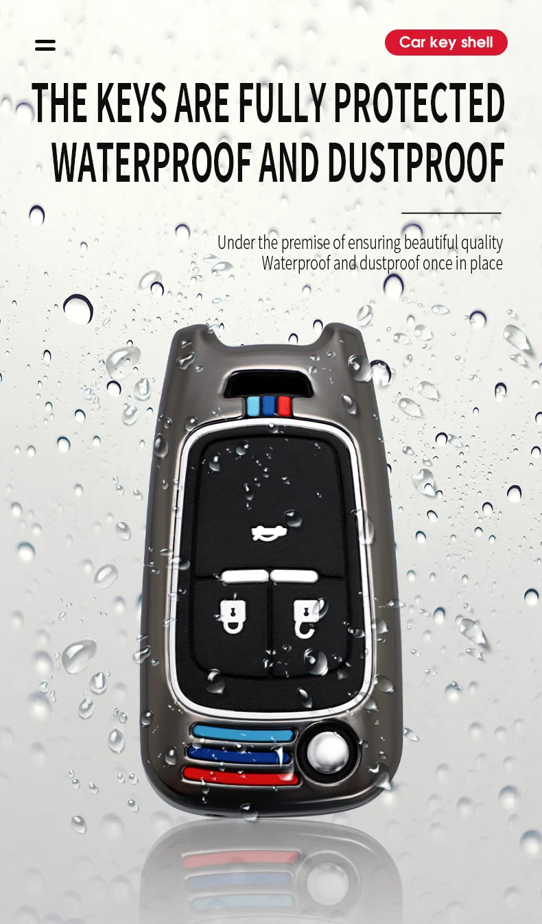 Custodia in lega di zinco per auto custodia per telecomando portachiavi per Chevrolet Cruze Malibu Camaro Impala Equinox Trax GMC Buick Chevy - H6926b4d8b4f54d61a315057ff8f9ac90r