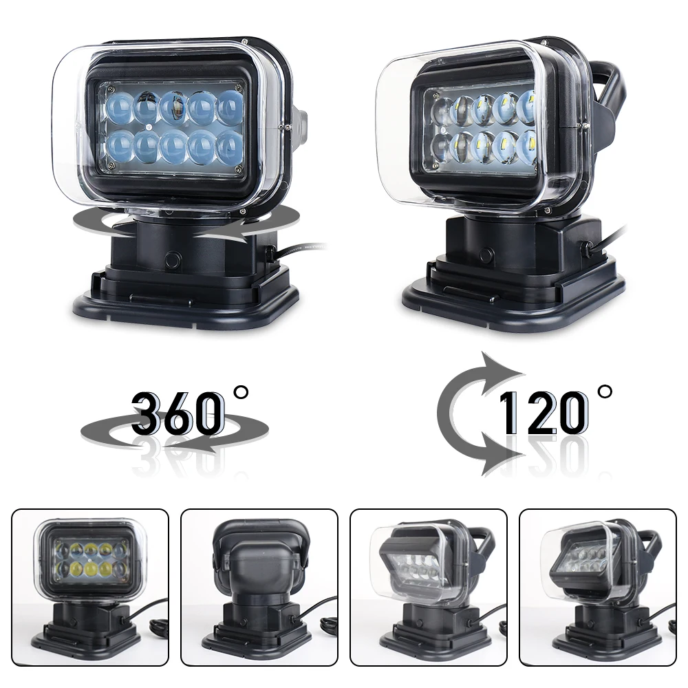 7 Inch 50W Led Remote Control Light Wireless
