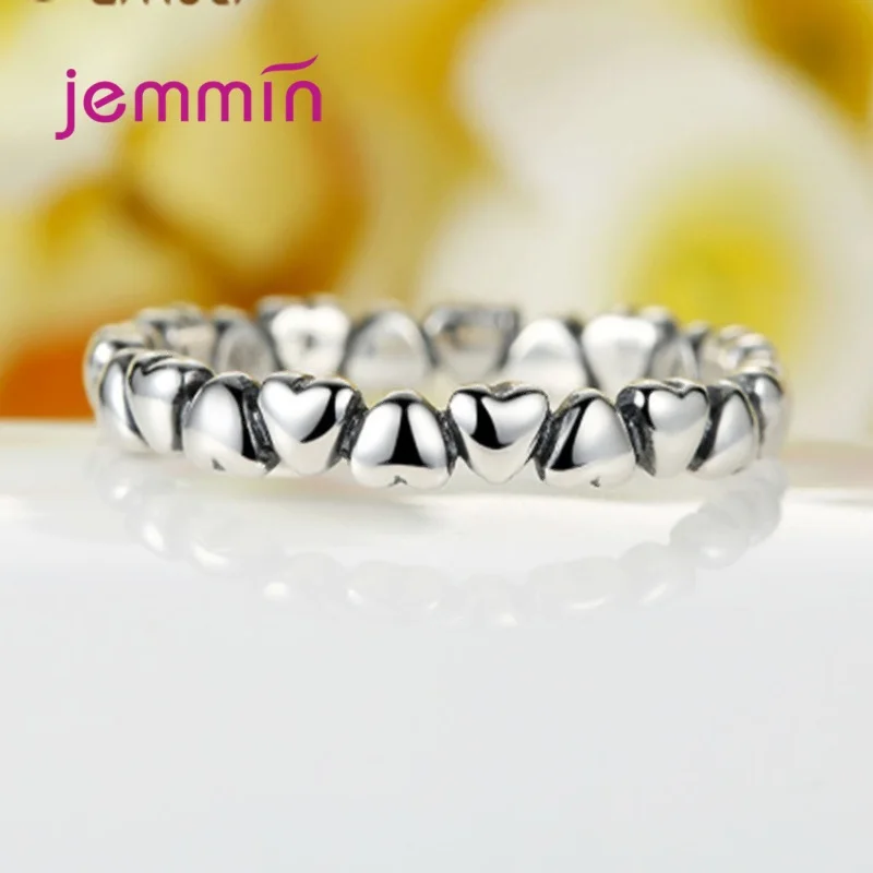 100% Solid Sterling Silver  Love Heart Finger Ring Romantic Love Wedding Engagement Ring For Women Original Jewelry Gift 4