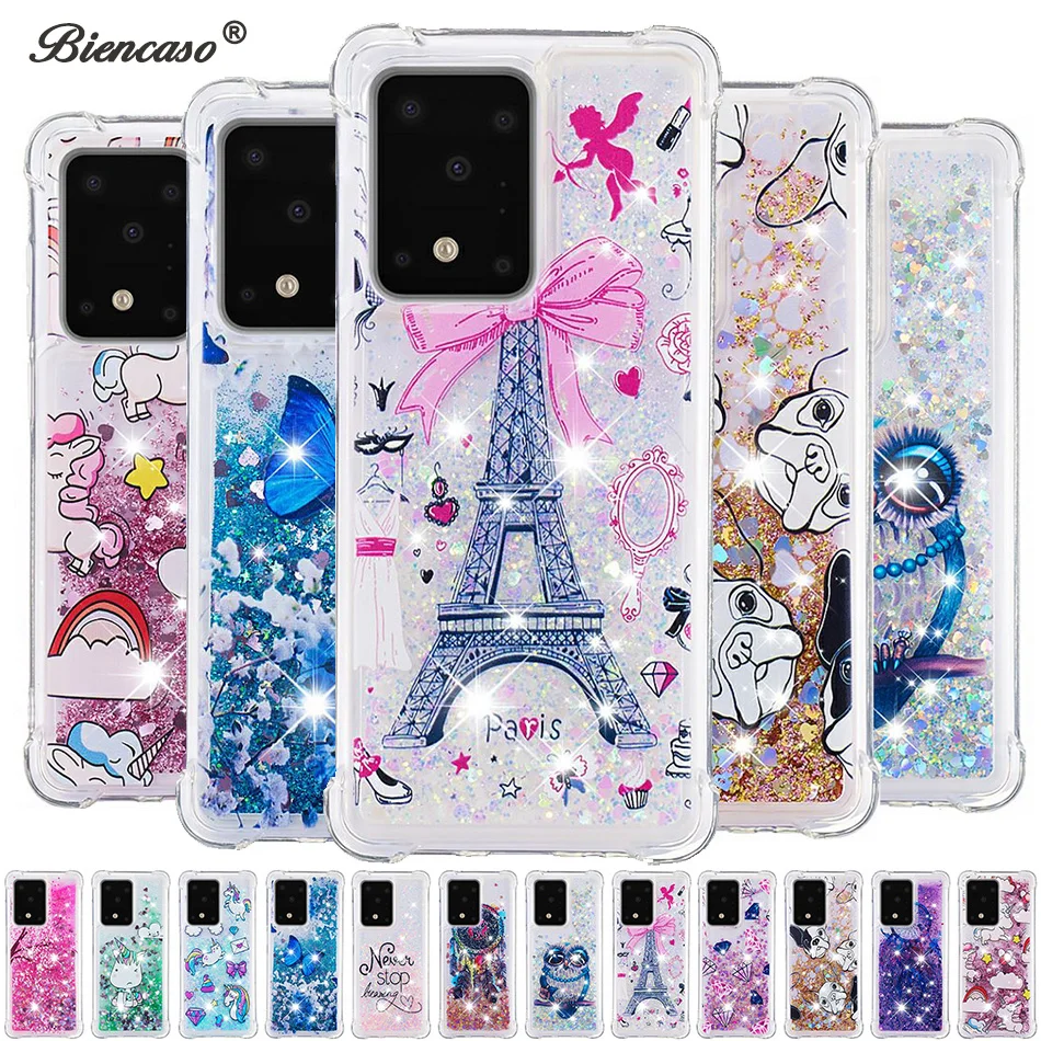 Блестящие чехлы с жидким песком для Samsung Galaxy A10S A20S A30S A40S A50S A70S A10E A20E M30S S20 Ultra S10 Plus A51