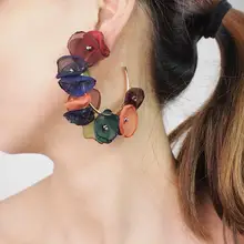 MANILAI, Модные металлические кольца, кружевные цветы, сережки-гвоздики большие, геометрические серьги для женщин, богемное ювелирное изделие, очаровательные женские украшения