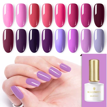 

BORN PRETTY Gel Polish Pink Purple Series Soak Off Nail Art Semi Permanent UV LED Gel Nail Polish UV Gel for DIY Manicuring 6ml