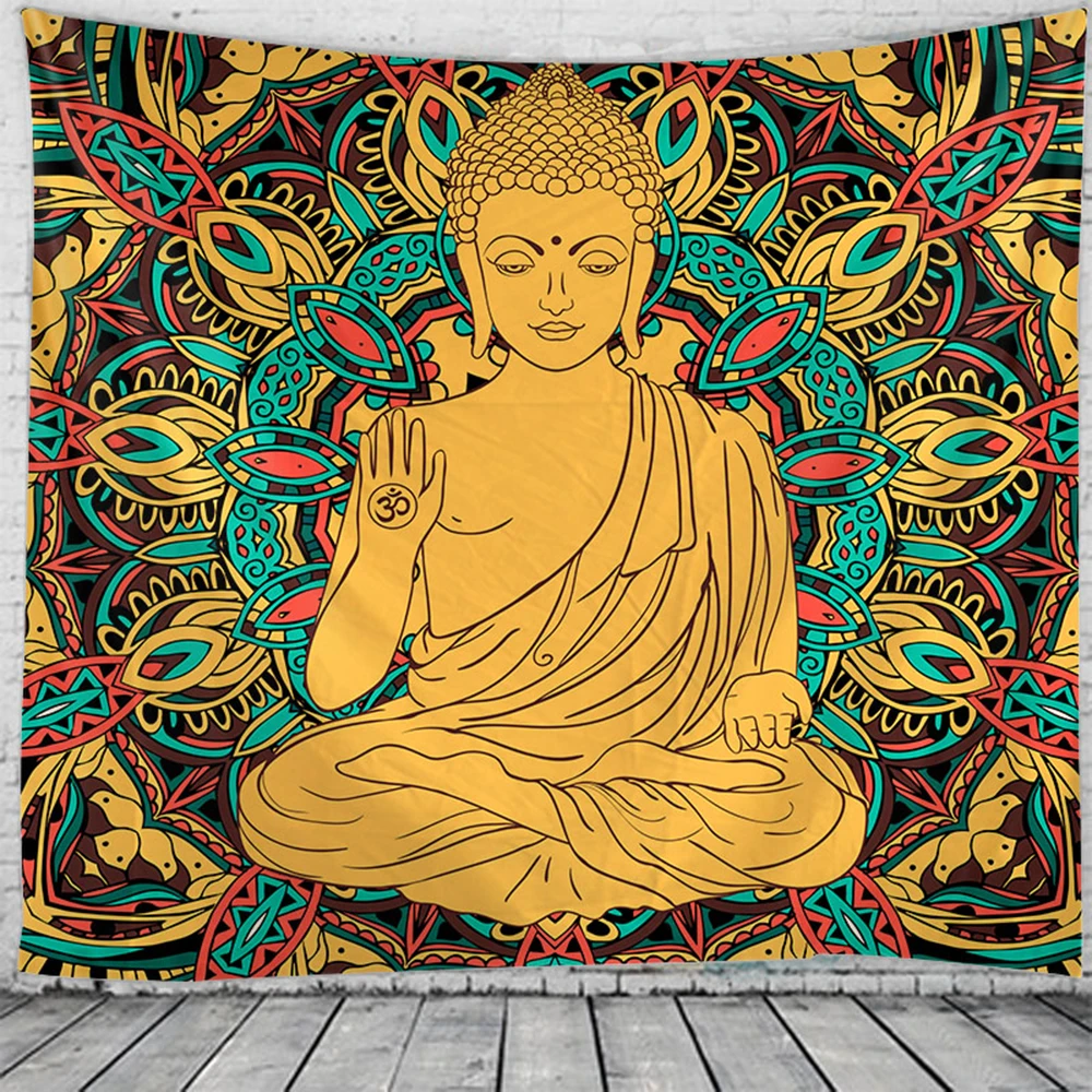 Description Picture 2 of itemIndian Buddha Tapestry, Ancient Buddhist, Yoga Wall Hanging, Hippie, Bohemian, Living Room, Bedroom, Meditation