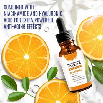 

New Vitamin C Serum Brighten Skin Color Essence Smooth Fine Lines Face Skin Care Lasting Moisturizing Shrinking Pores