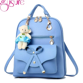 

Gusure 2020 Fashion Women Backpack For Girls Backpacks Black shoulder bag Female Fashion Girls Bags Ladies Black Rucksack