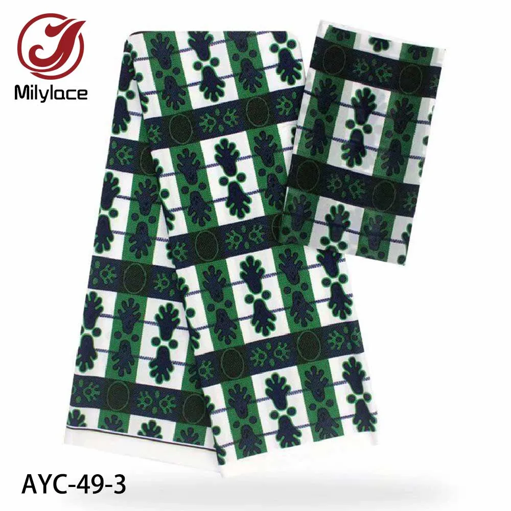 Новое поступление африканская печать Модальная атласная ткань 4 ярдов+ 2 ярдов модная цифровая печать шифоновая ткань для одежды AYC-49