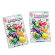 12packs Fresh fruit and vegetable eraser set Rubber Suit kawaii eraser school supplies kids gifts Party Supply