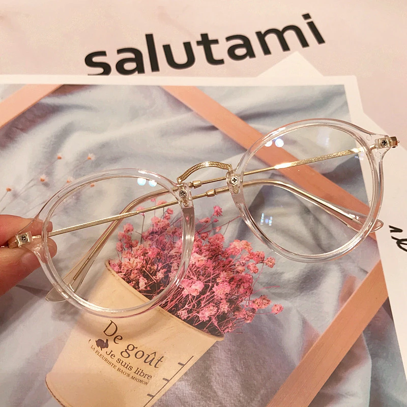 

Clear Frame Clear Lens Round Glasses Frame For Women Vintage Alloy Black Eyeglasses Men Retro Goggle Eyewear Oculos Feminino