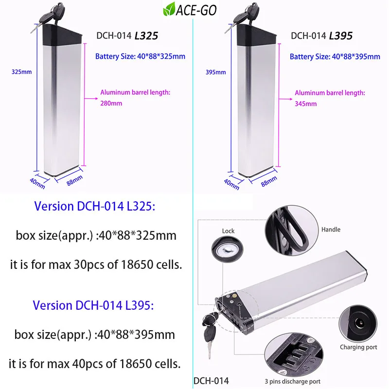 숨겨진 전기 자전거용 금속 내장 배터리 하우징, Ebike 배터리 박스, 빈 케이싱 셸, 36V, 48V, 250W, 350W, 500W, 750W, 1000W
