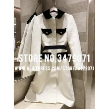 Женское зимнее бархатное длинное шерстяное пальто с воротником, высокое качество, изысканное шерстяное пальто на пуговицах с поясом