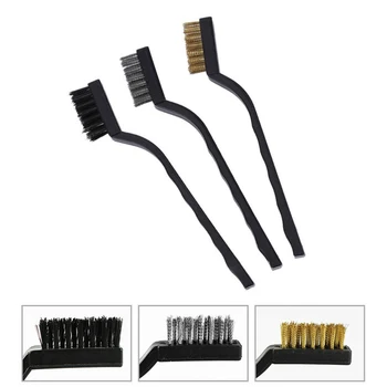 

3pcs Wire Brush Set Mini Micro Steel Brass DIY Paint Rust Remover Removal Scrub
