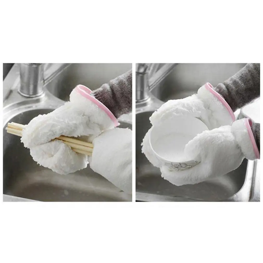 Новые перчатки для мытья посуды из бамбукового волокна, Мягкие Водонепроницаемые кухонные перчатки с антипригарным покрытием, женские