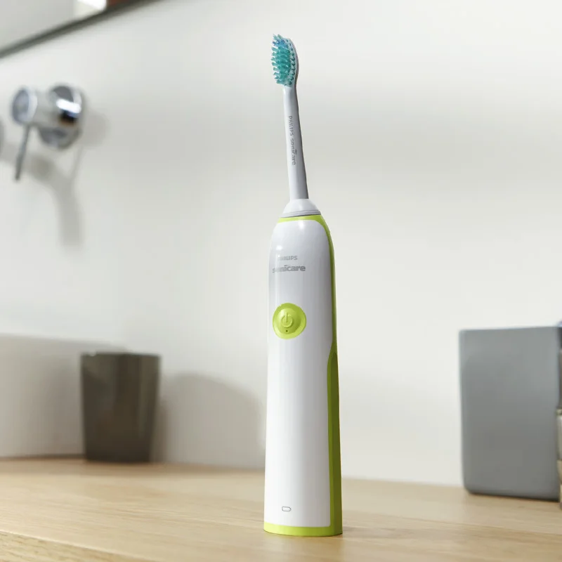 Philips HX3216 электрическая зубная щетка Sonicare перезаряжаемая с простым щелчком на головке щетки и светом показывает состояние батареи для Aduls