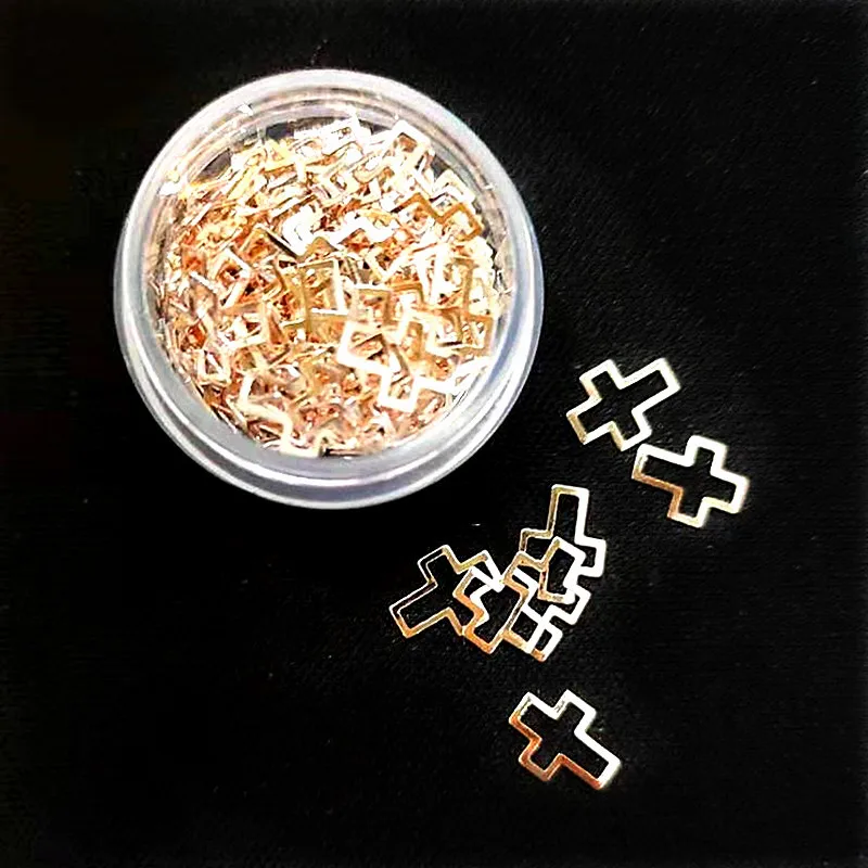 

4Boxes Metal Rivet Nail Art Decorations 3D Geometric Triangle Heart Golden Alloy Accessories Rhinestone Sticker for Dropshipping