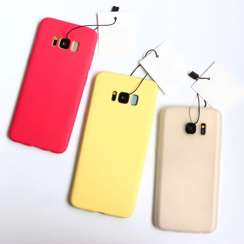 Plain Case For Samsung S6E S7 S8/S9/S10Plus Note8 Note9 Note10pro S10Edge 1.2mm Thin Soft TPU Handphone Cover Phone Skin |