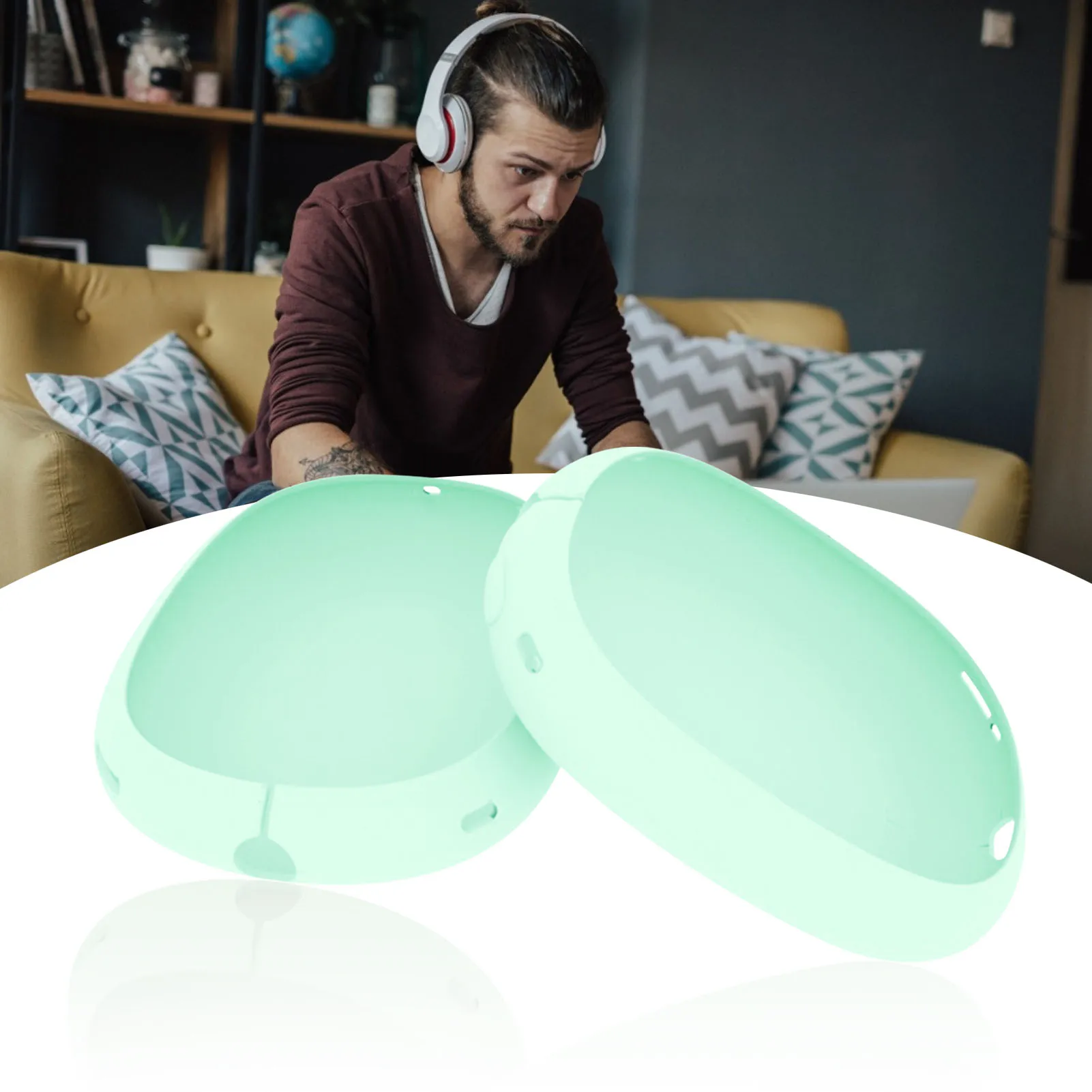 1 пара силиконовые Защитный чехол для AirPods Макс Анти-Царапины пыле ультра-тонкие