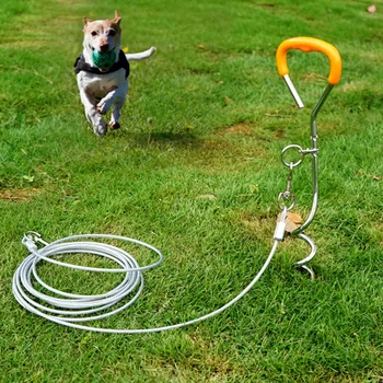 

1Set Pet Outdoor Fixing Stake Pulling Rope Outdoor Pet Stake Spiral Stake White